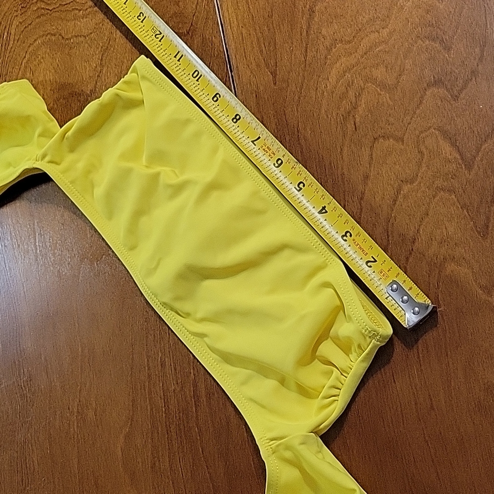 Donated-Swim Top Off the Shoulder Bright Yellow - Picture 4 of 14